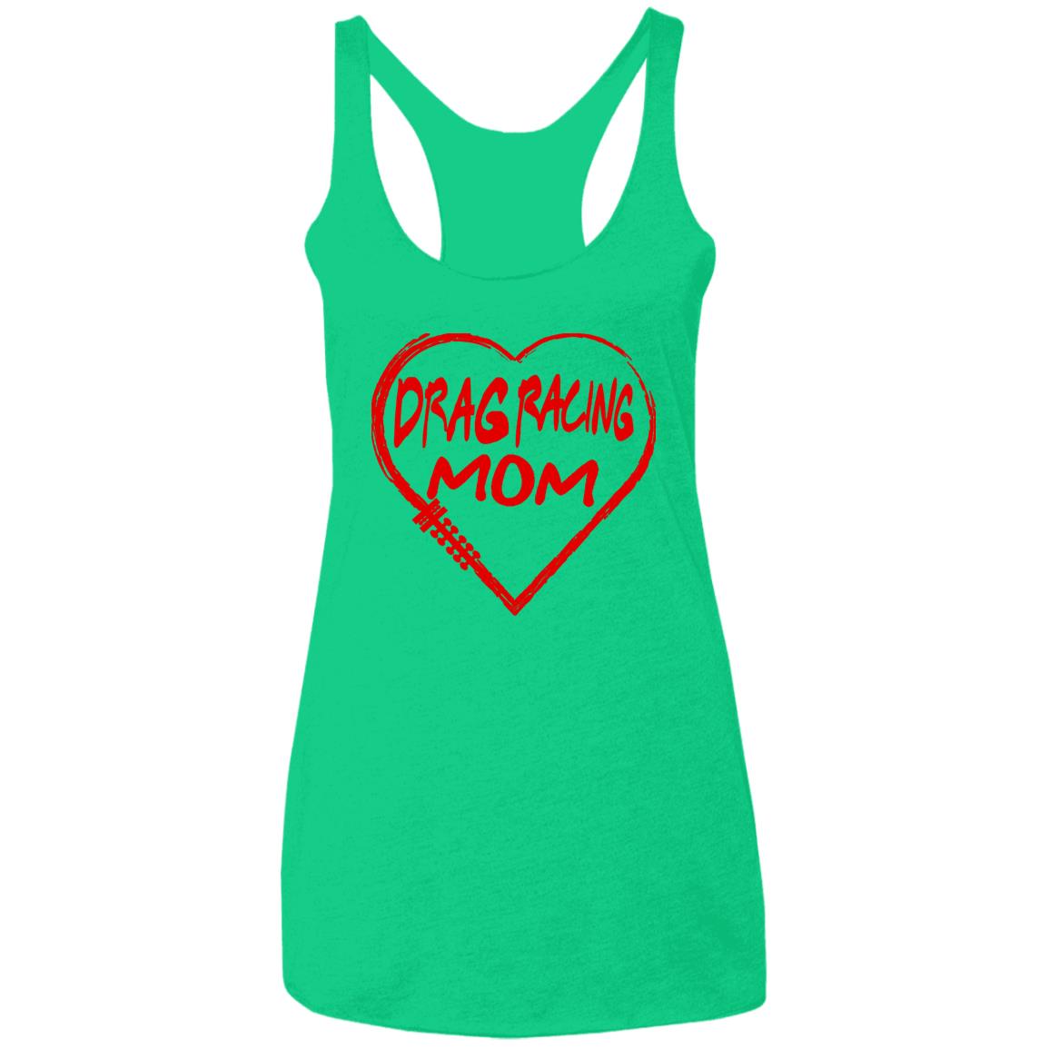 Drag Racing Mom Heart Ladies' Triblend Racerback Tank
