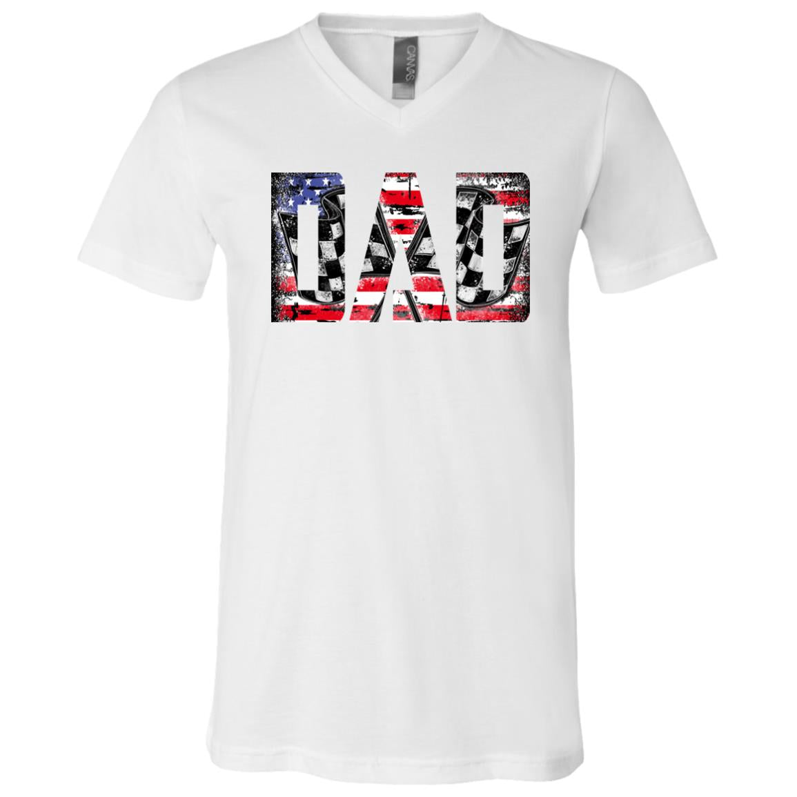 USA Racing Dad Unisex Jersey SS V-Neck T-Shirt