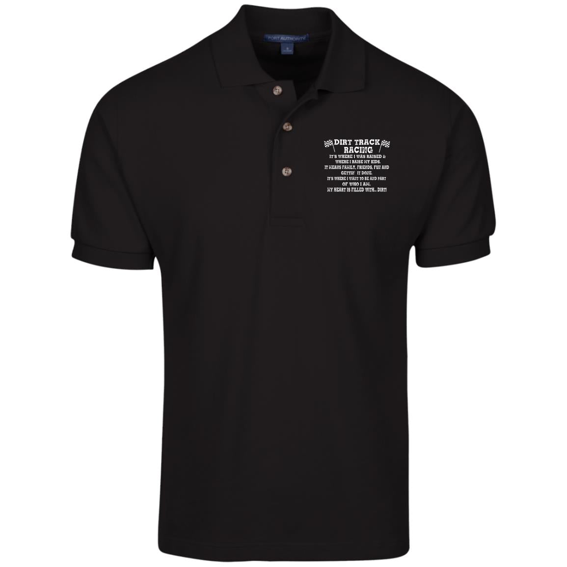 Dirt Track Racing It's Where I Was Raised Cotton Pique Knit Polo