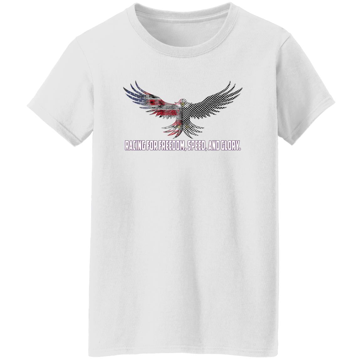 Racing For Freedom, Speed, And Glory Ladies' 5.3 oz. T-Shirt