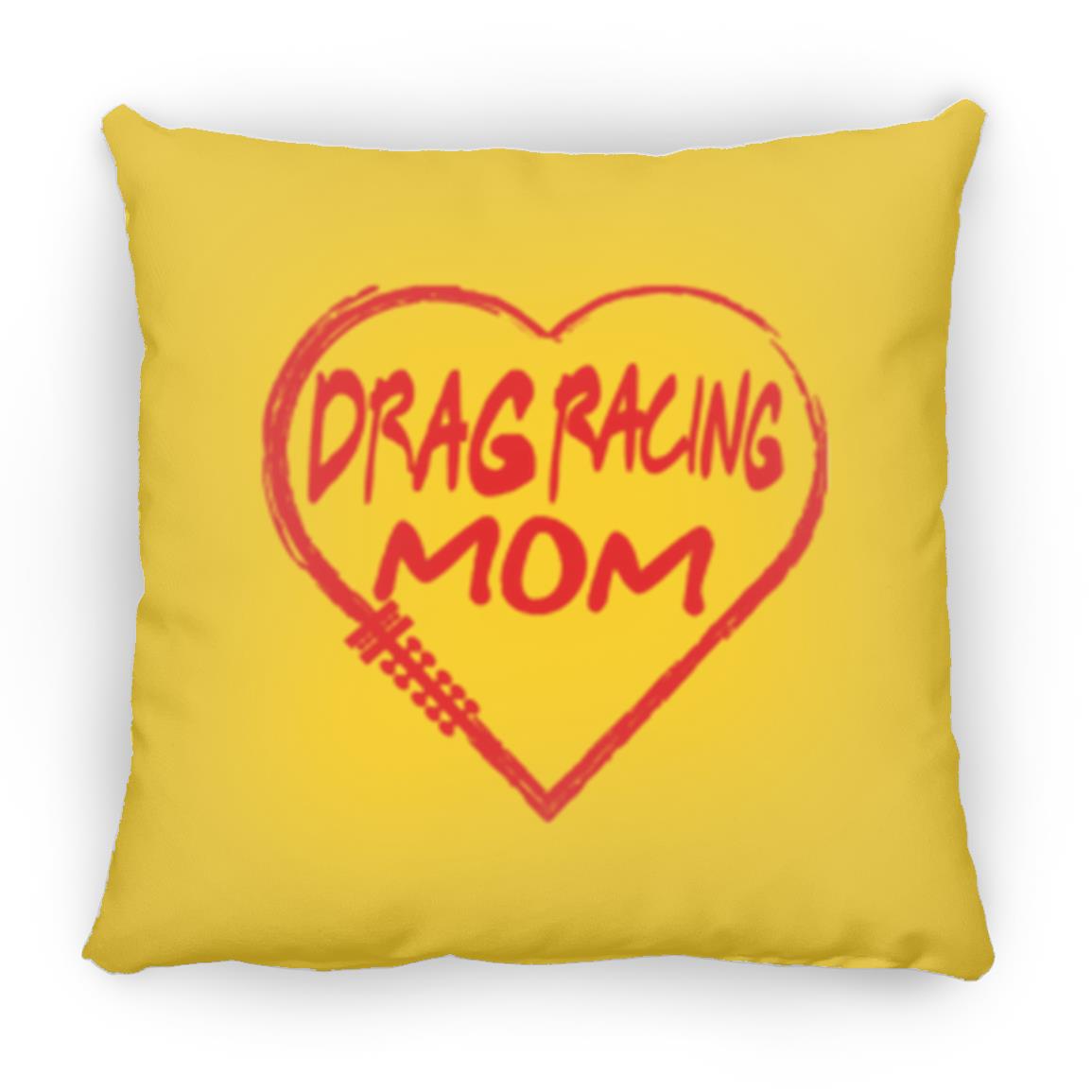 Drag Racing Mom Heart Small Square Pillow