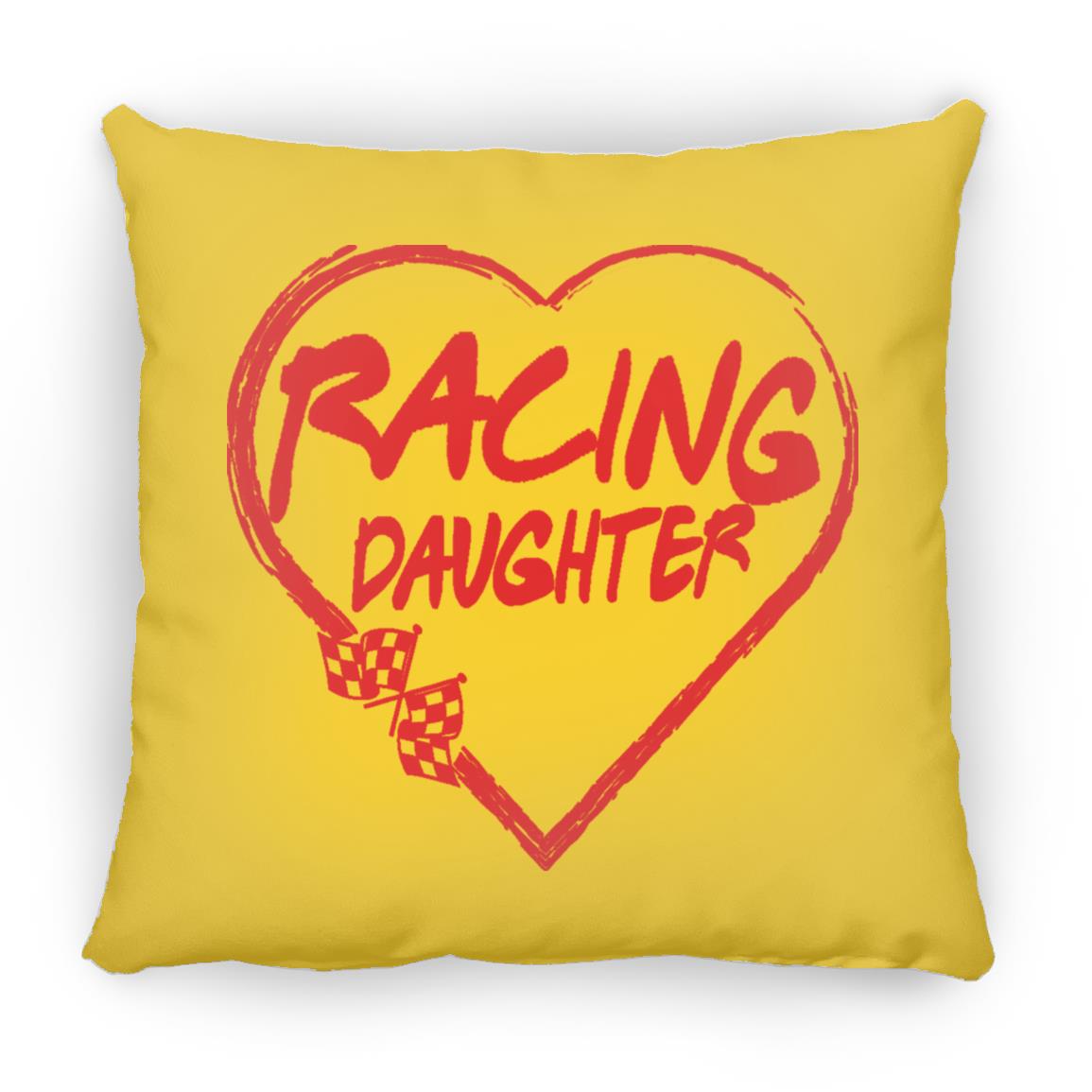Racing Daughter Heart Large Square Pillow