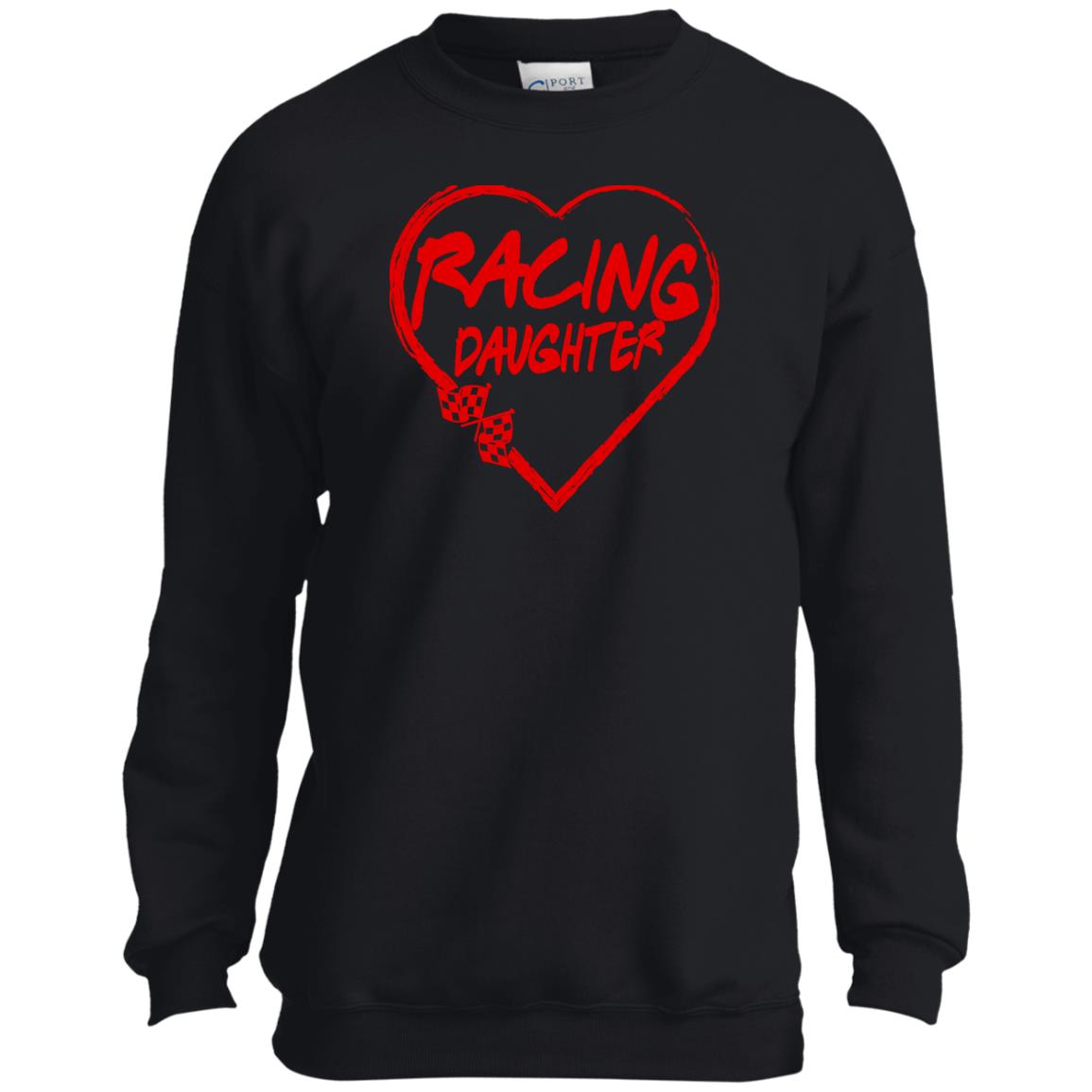 Racing Daughter Heart Youth Crewneck Sweatshirt