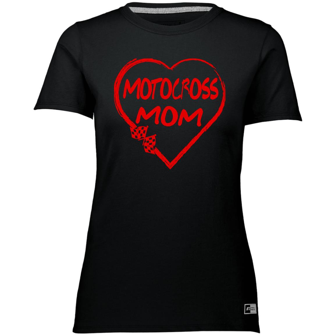 Motocross Mom Heart Ladies’ Essential Dri-Power Tee