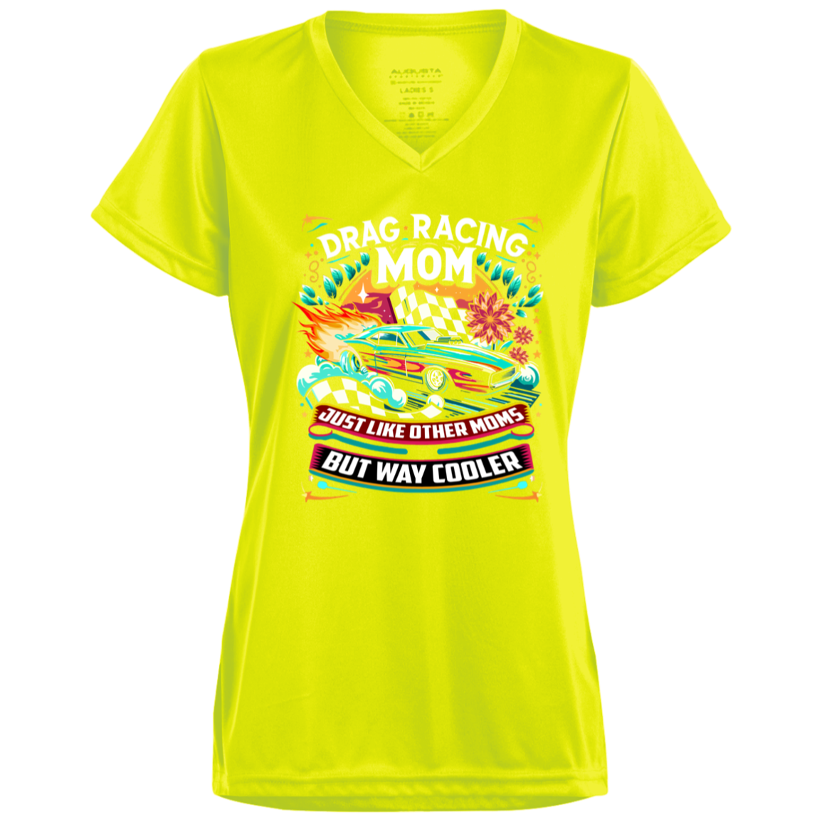 Drag Racing Mom Just Like Other Moms V-Neck t-Shirts