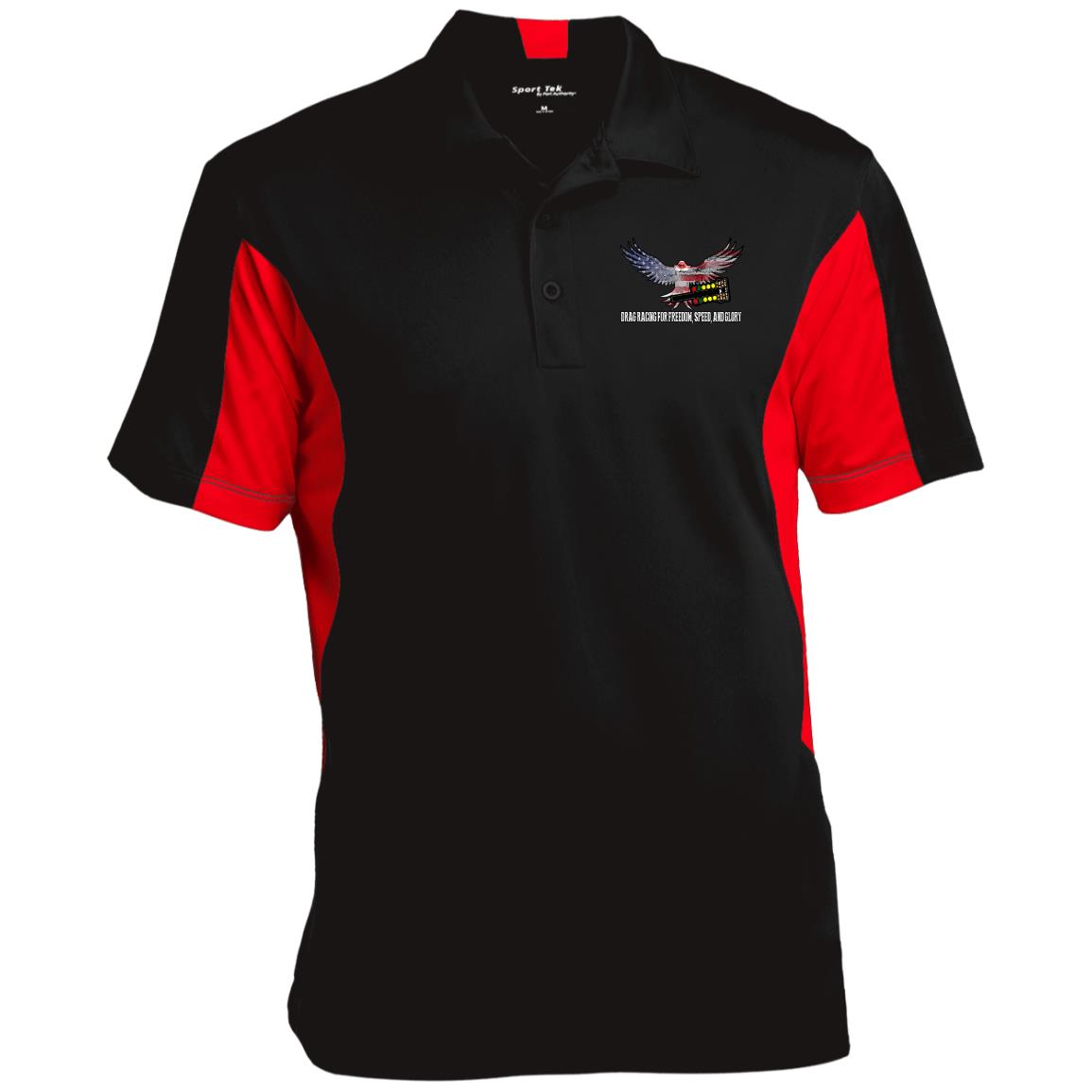 Drag Racing for Freedom, Speed, and Glory Men's Colorblock Performance Polo