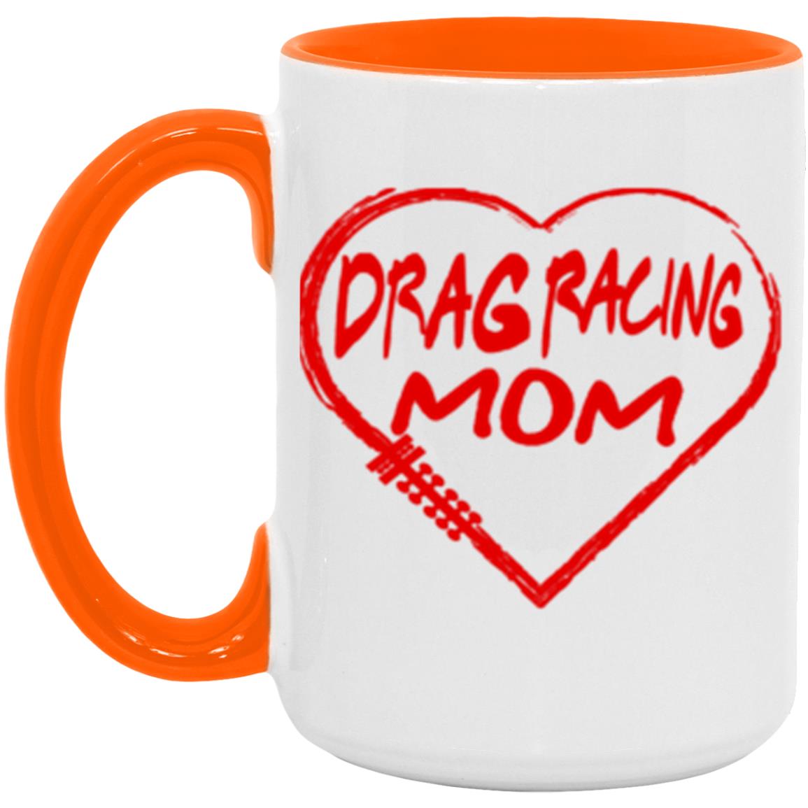 Drag Racing Mom Heart 15oz. Accent Mug