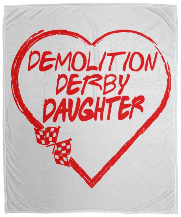 Demolition Derby Daughter Heart Cozy Plush Fleece Blanket - 50x60