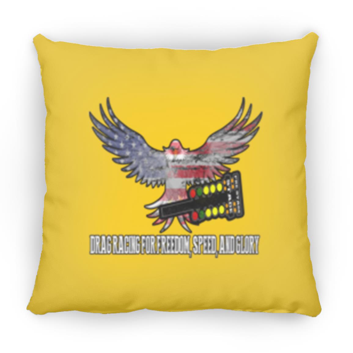 Drag Racing for Freedom, Speed, and Glory Small Square Pillow