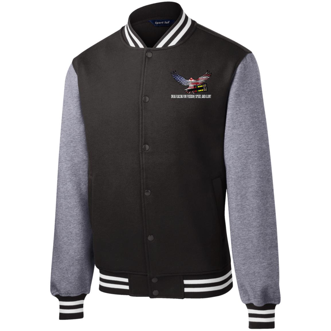 Drag Racing for Freedom, Speed, and Glory Fleece Letterman Jacket
