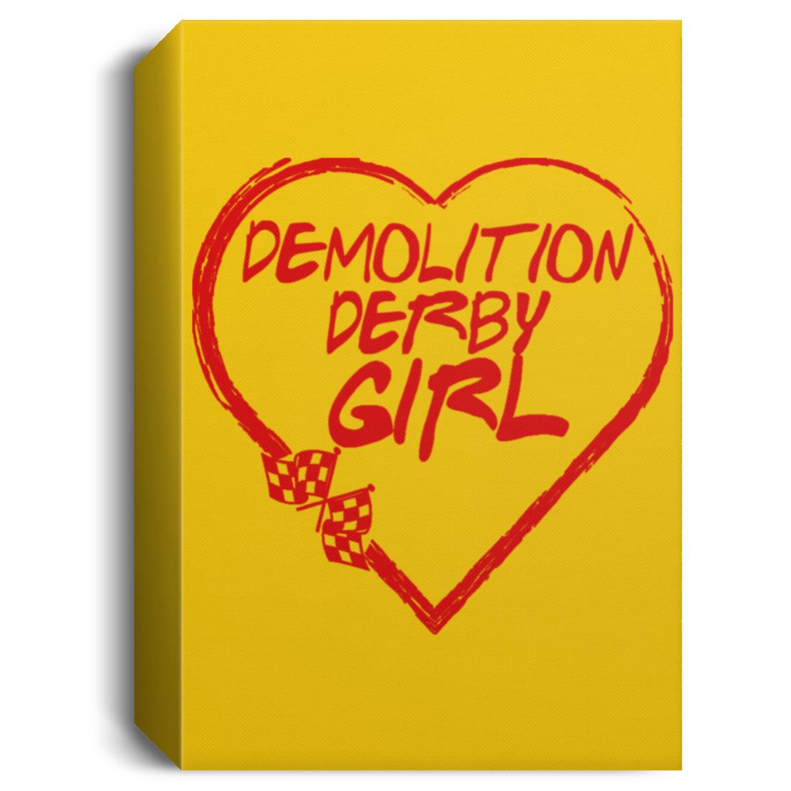 Demolition Derby Girl Heart Deluxe Portrait Canvas 1.5in Frame