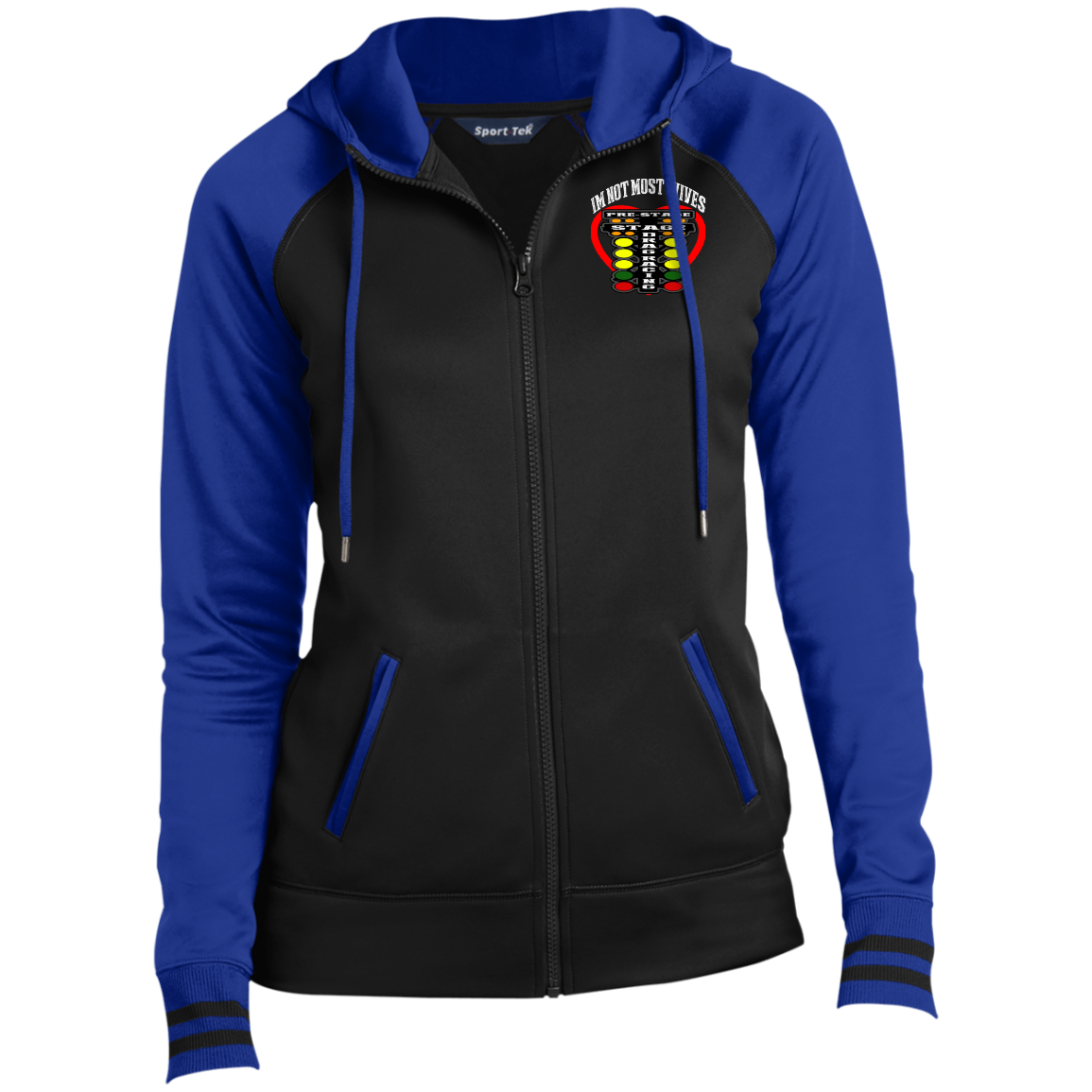 I'm Not Most Wives Drag Racing Ladies' Sport-Wick® Full-Zip Hooded Jacket