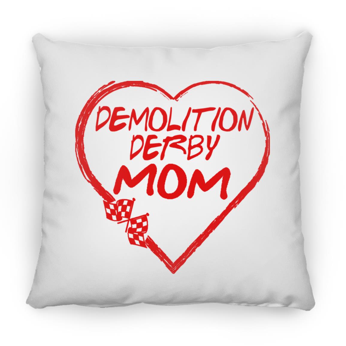 Demolition Derby Mom Heart Large Square Pillow