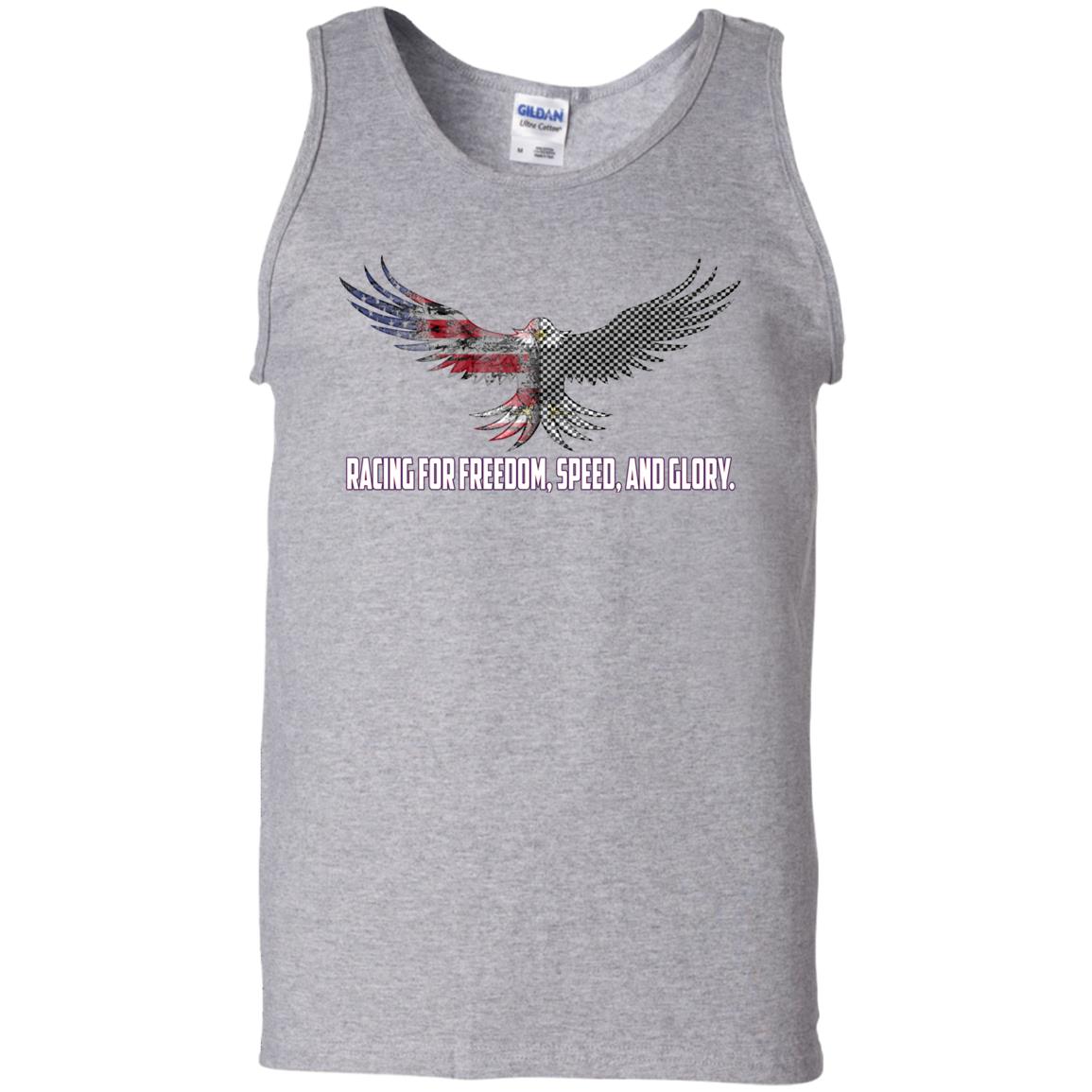 Racing For Freedom, Speed, And Glory 100% Cotton Tank Top