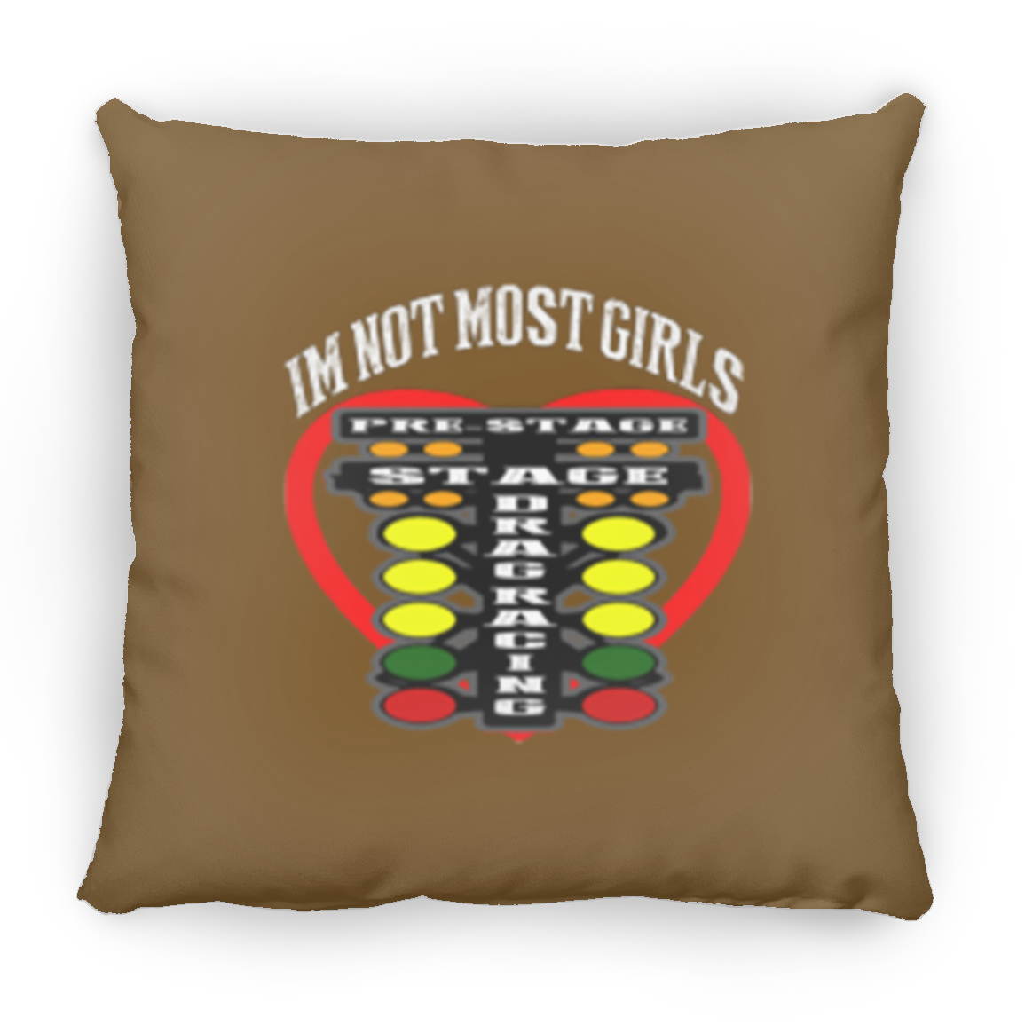 I'm Not Most Girls Drag Racing Medium Square Pillow