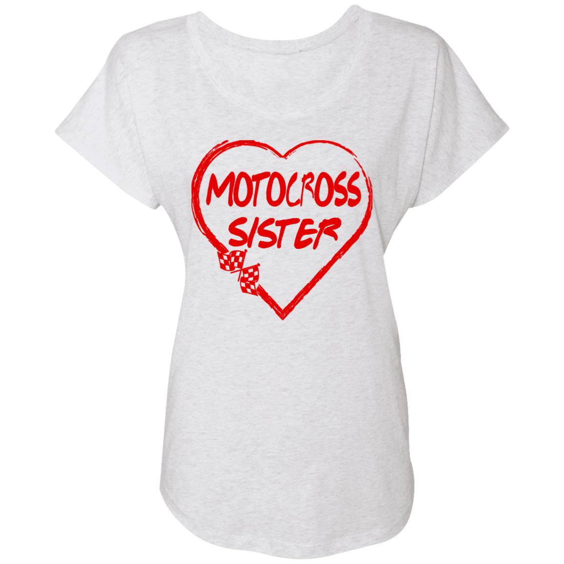 Motocross Sister Heart Ladies' Triblend Dolman Sleeve