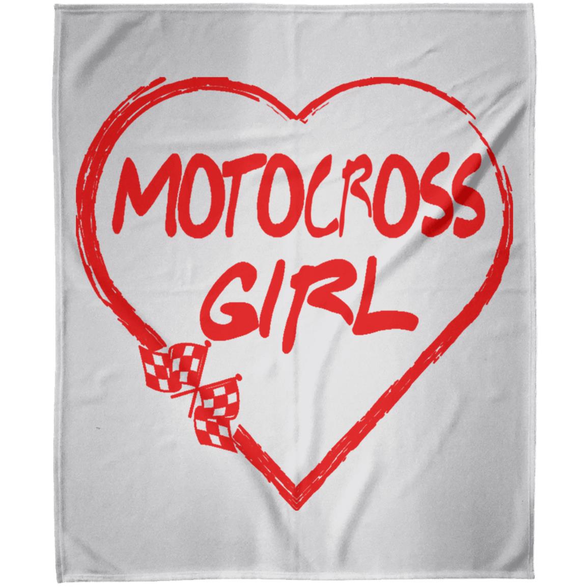 Motocross Girl Heart Arctic Fleece Blanket 50x60