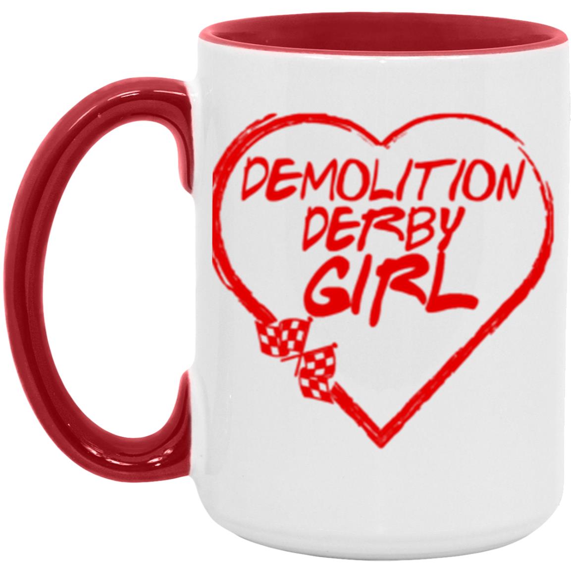 Demolition Derby Girl Heart 15oz Accent Mug