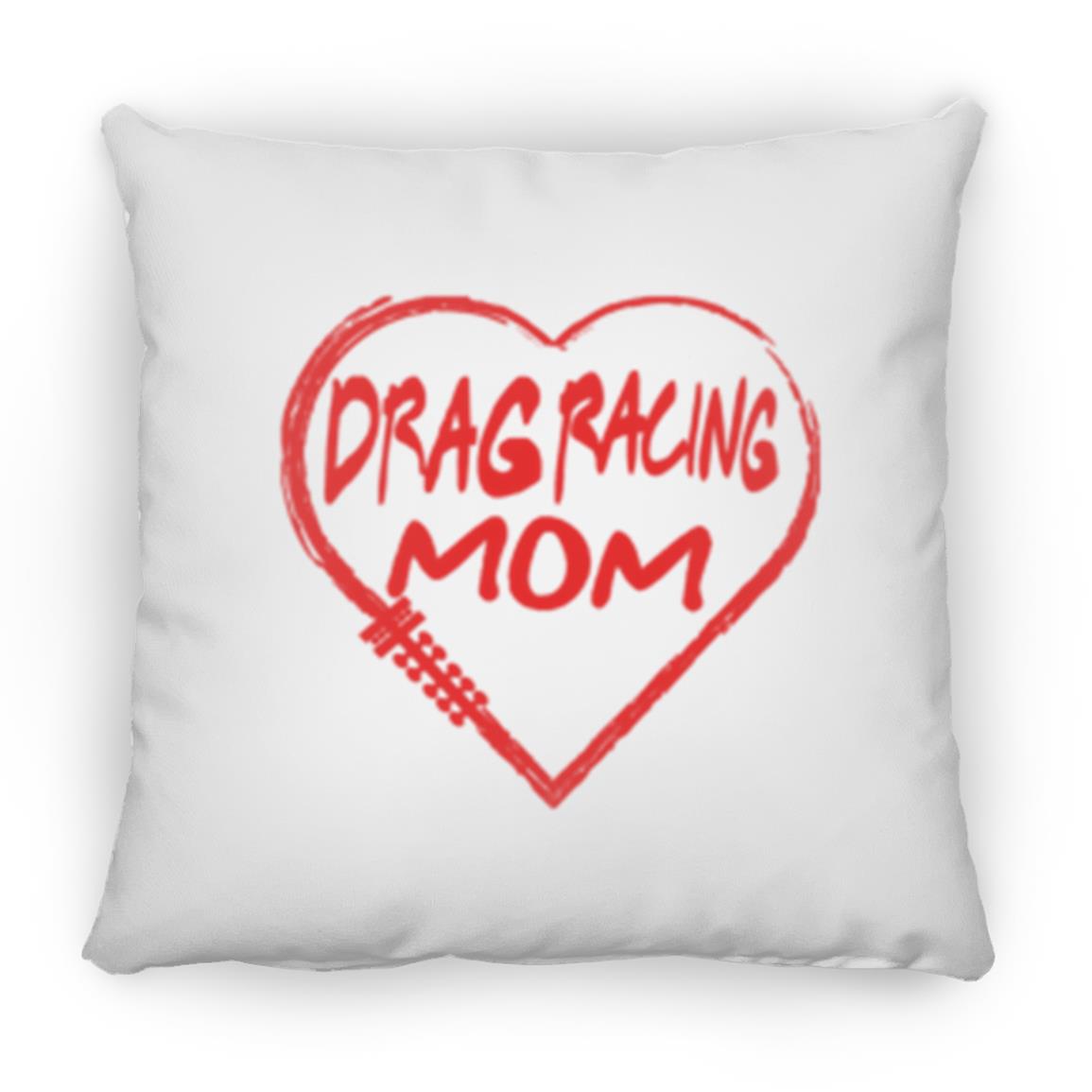 Drag Racing Mom Heart Large Square Pillow