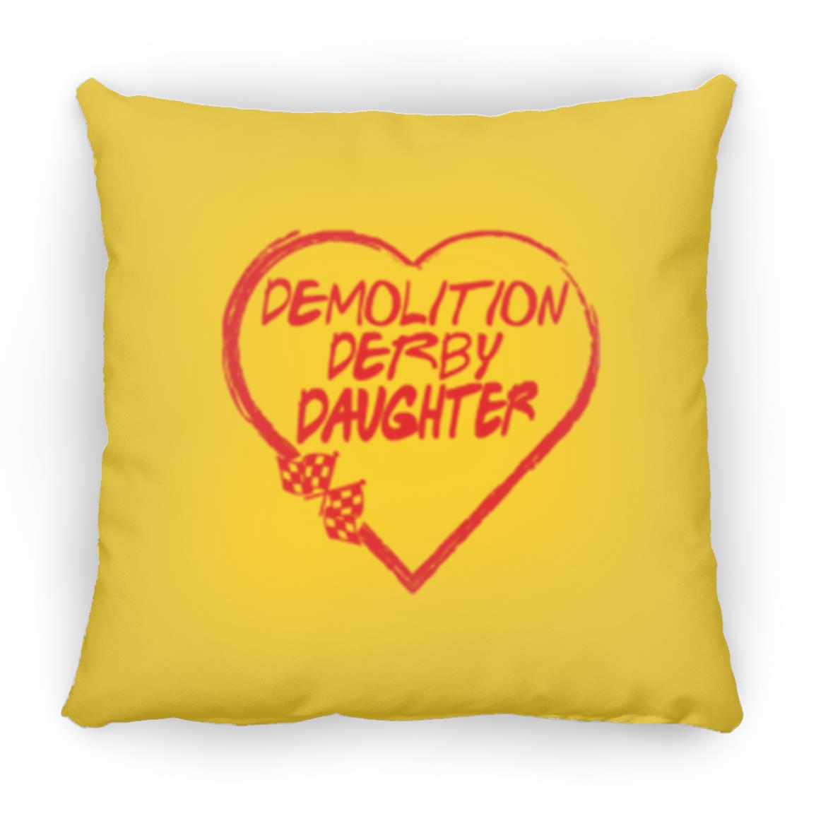 Demolition Derby Daughter Heart Large Square Pillow