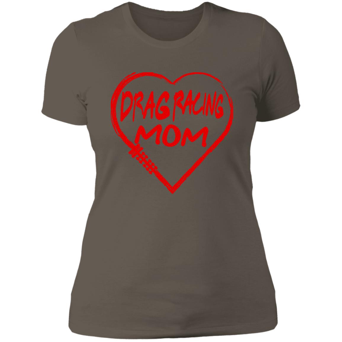 Drag Racing Mom Heart Ladies' Boyfriend T-Shirt