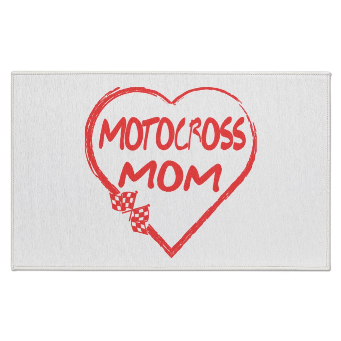Motocross Mom Heart Indoor Doormat