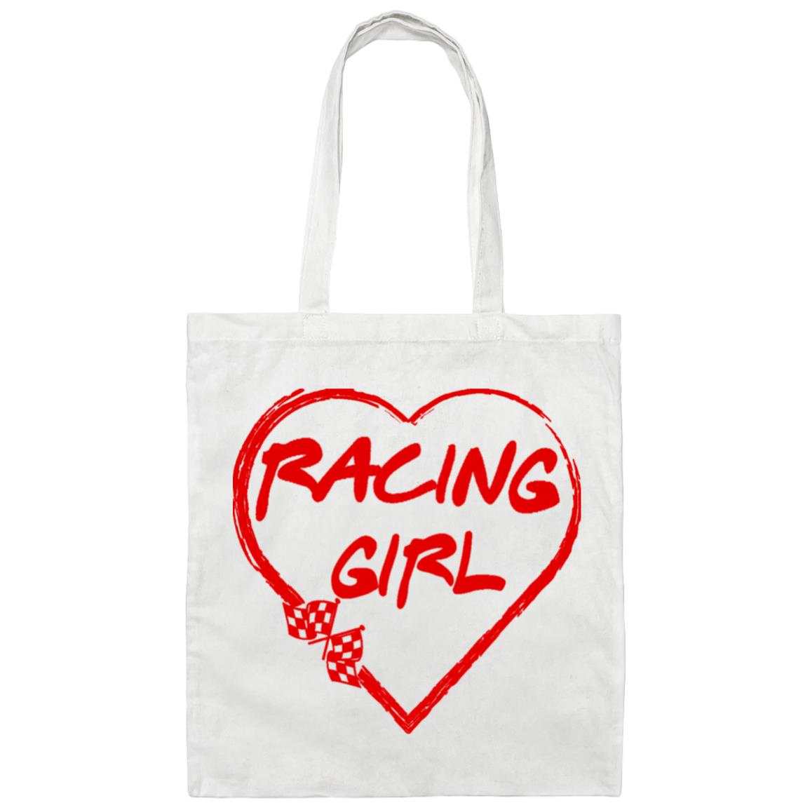 Racing Girl Heart Canvas Tote Bag