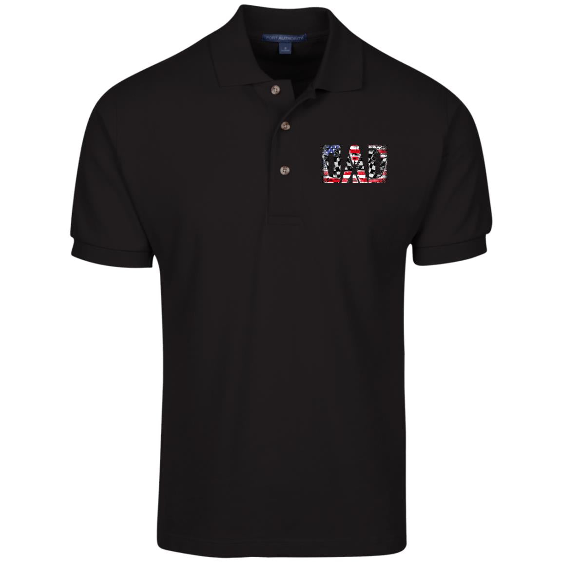 USA Racing Dad Cotton Pique Knit Polo