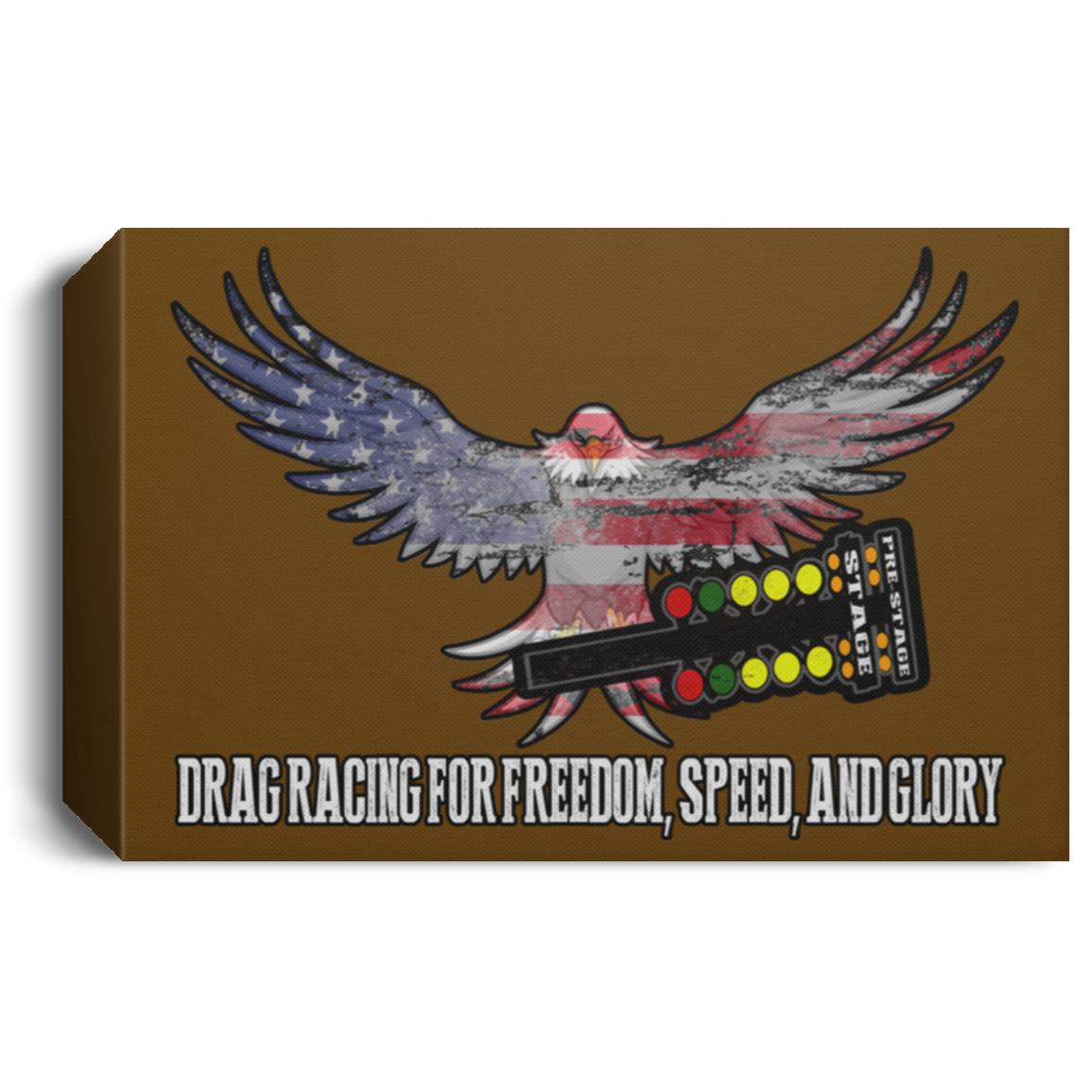 Drag Racing for Freedom, Speed, and Glory Deluxe Landscape Canvas