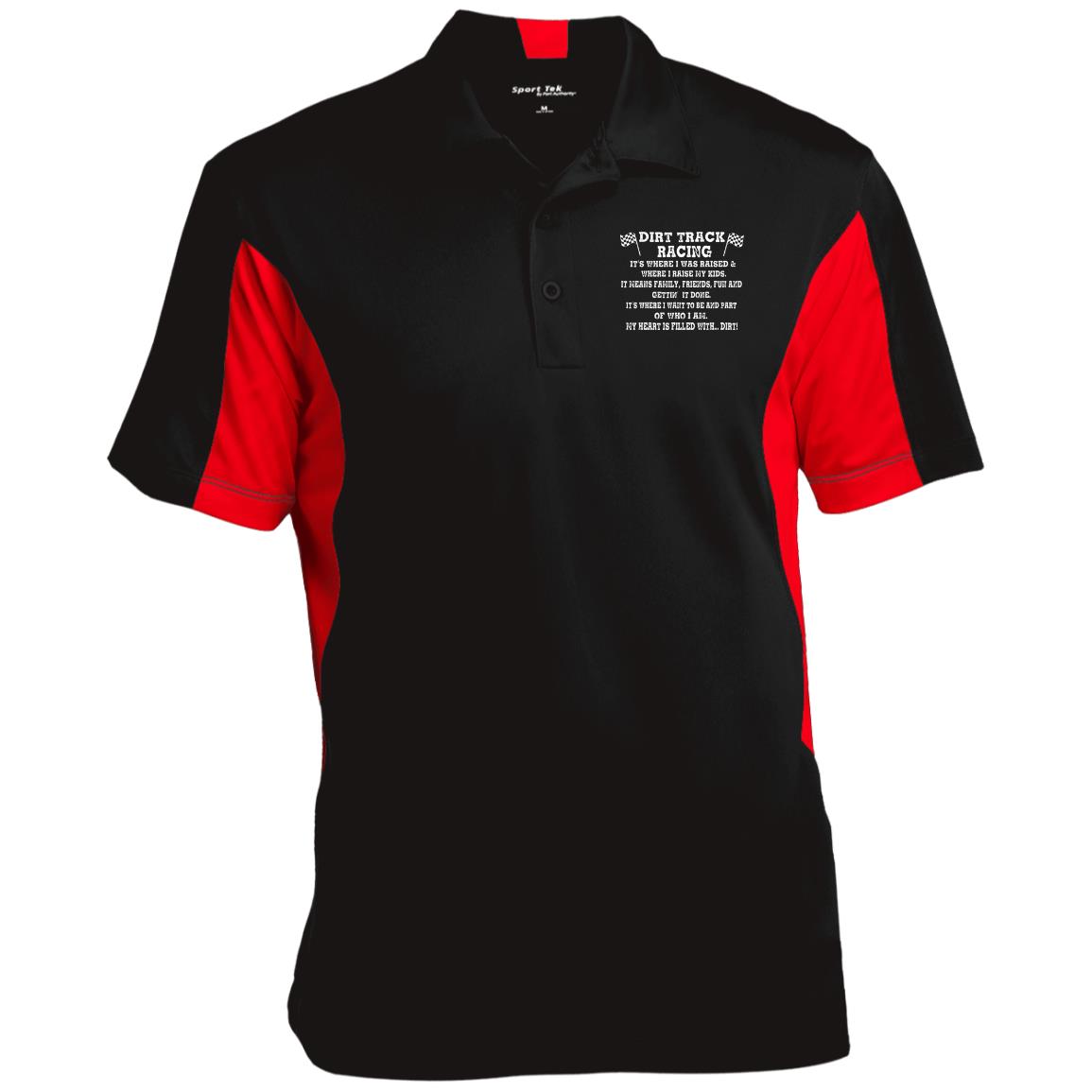 Dirt Track Racing It's Where I Was Raised Men's Colorblock Performance Polo