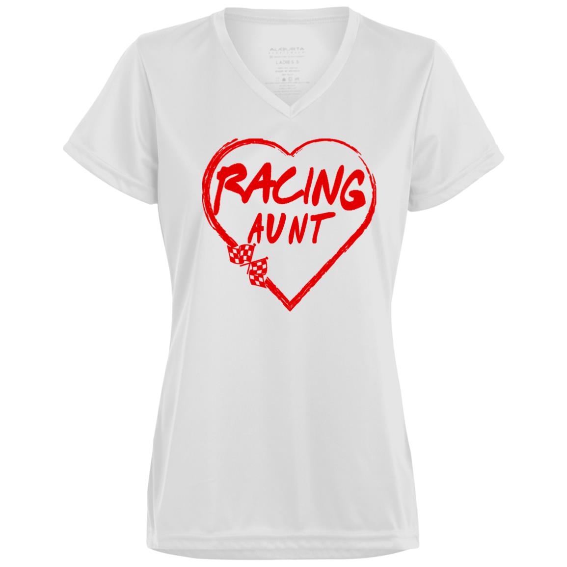 Racing Aunt Heart Ladies’ Moisture-Wicking V-Neck Tee