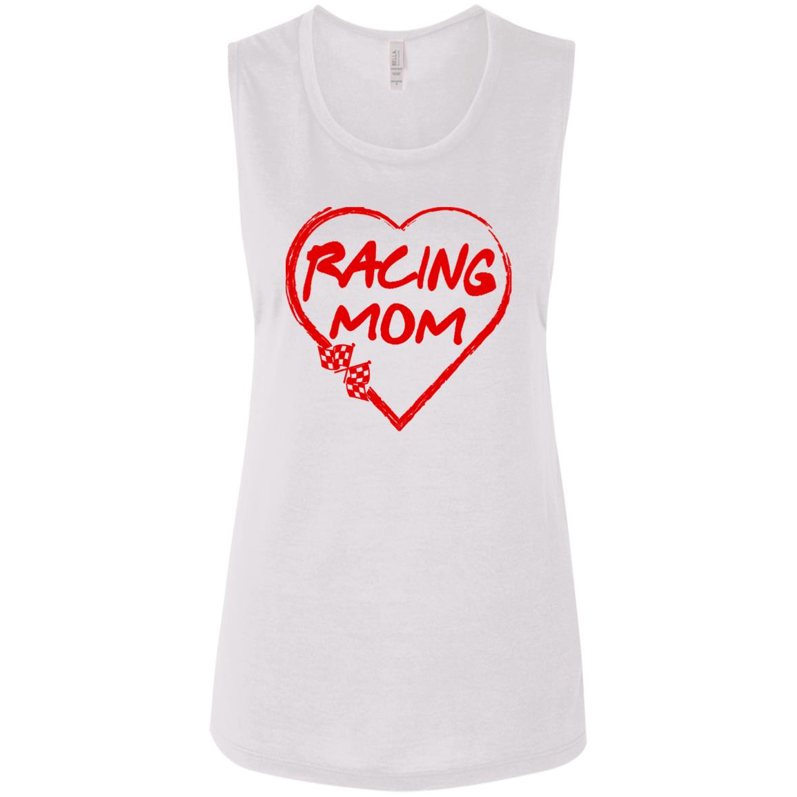 Racing Mom Heart Ladies' Flowy Muscle Tank