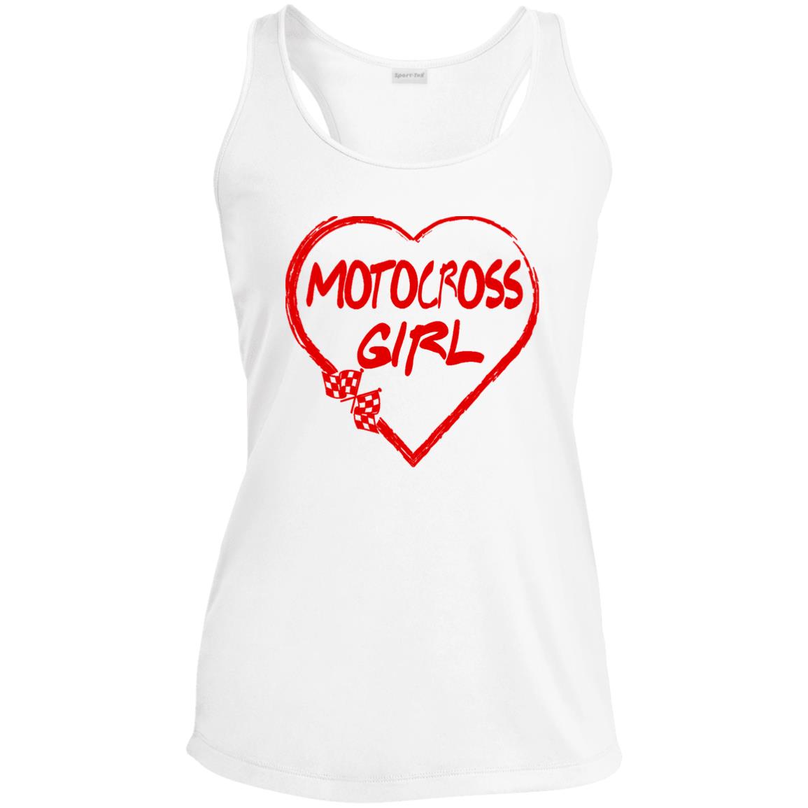 Motocross Girl Heart Ladies' Performance Racerback Tank