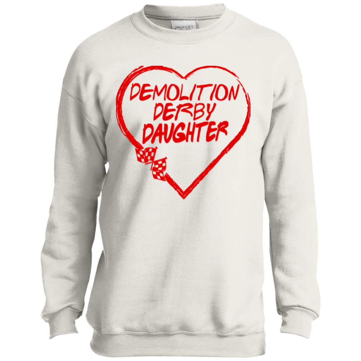 Demolition Derby Daughter Heart Youth Crewneck Sweatshirt