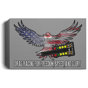 Drag Racing for Freedom, Speed, and Glory Deluxe Landscape Canvas