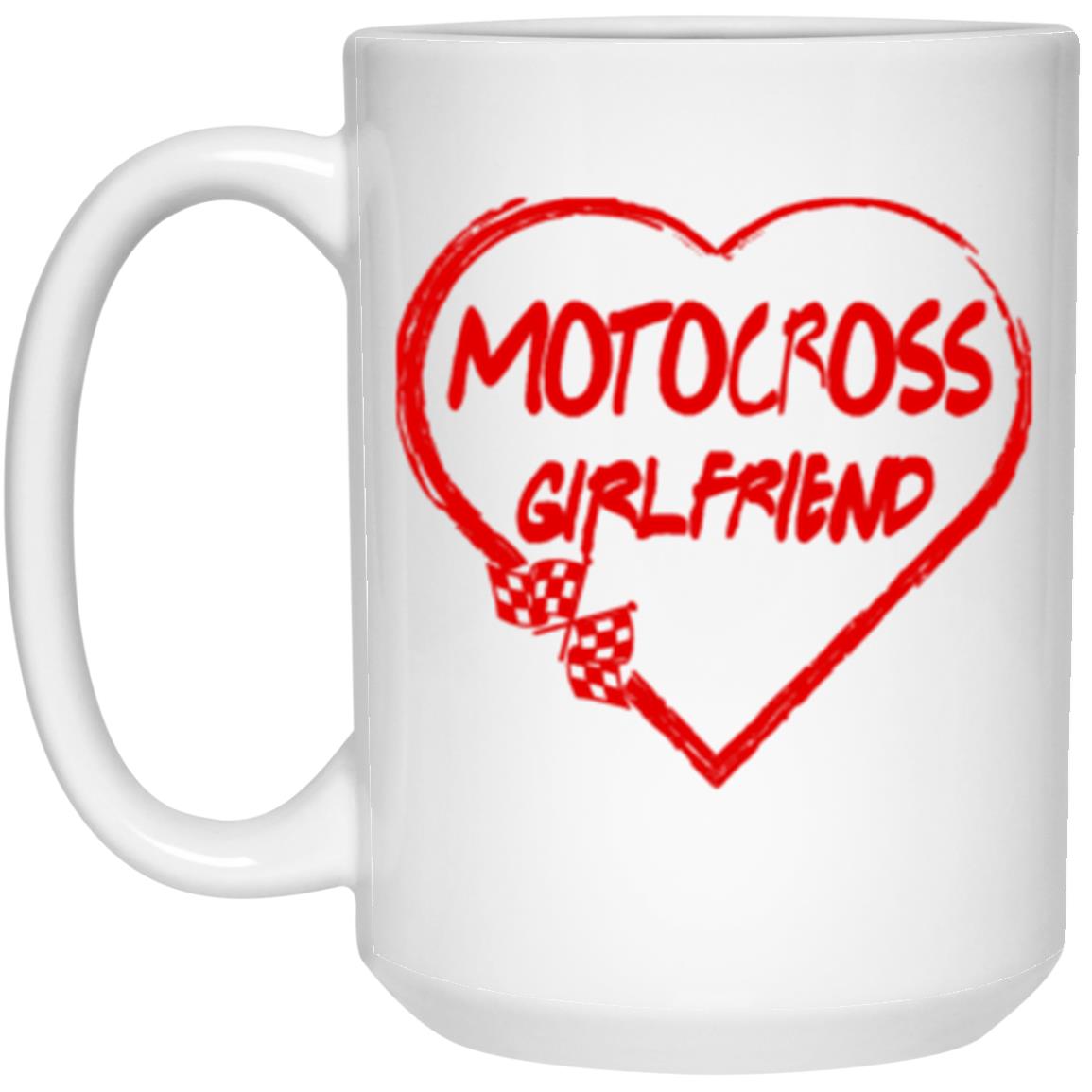 Motocross Girlfriend Heart 15 oz. White Mug
