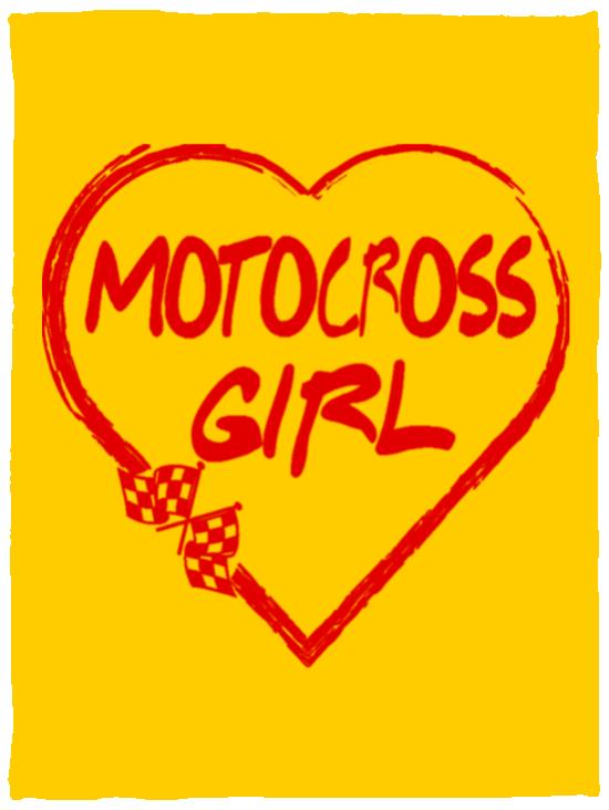 Motocross Girl Heart Cozy Plush Fleece Blanket - 30x40