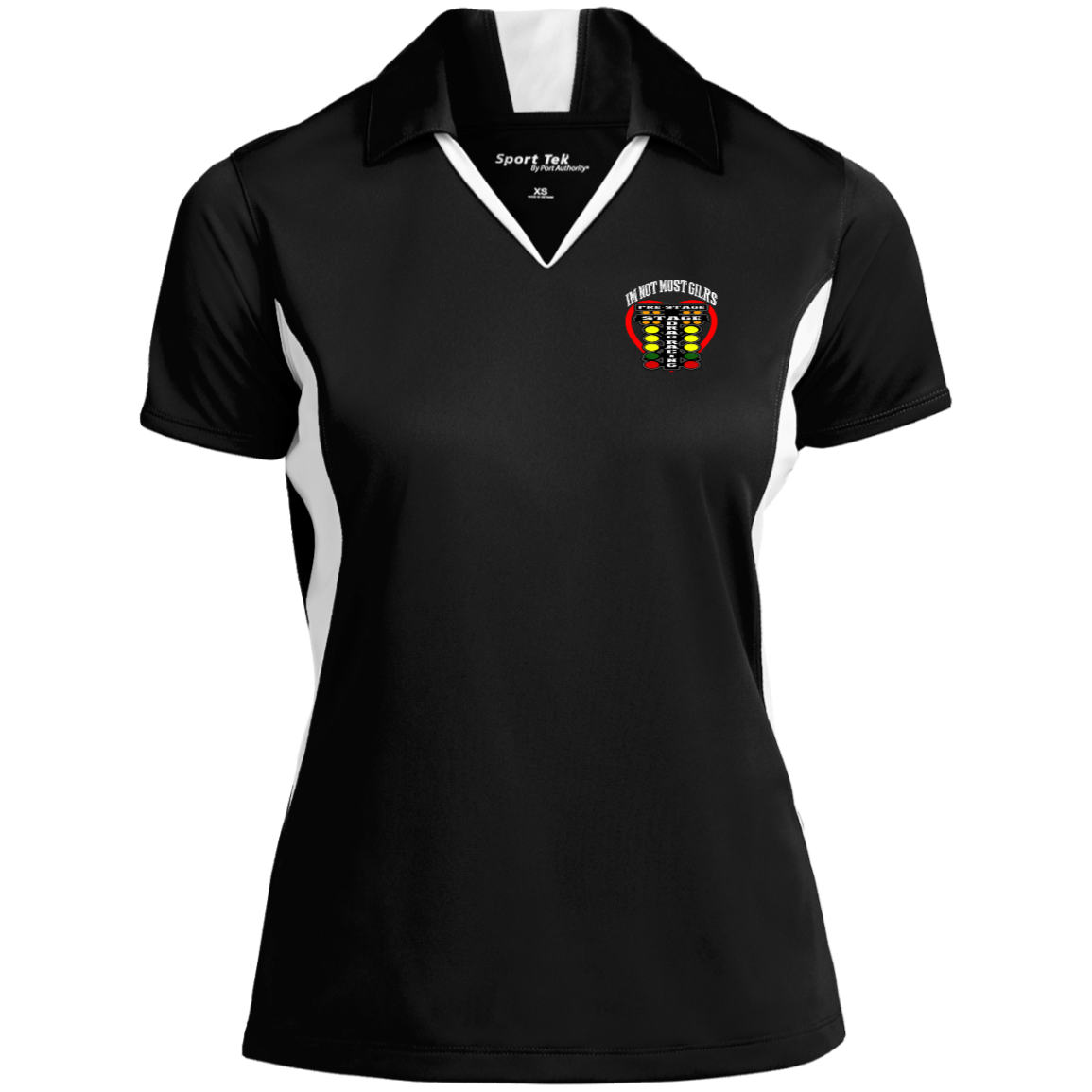 I'm Not Most Girls Drag Racing Ladies' Colorblock Performance Polo