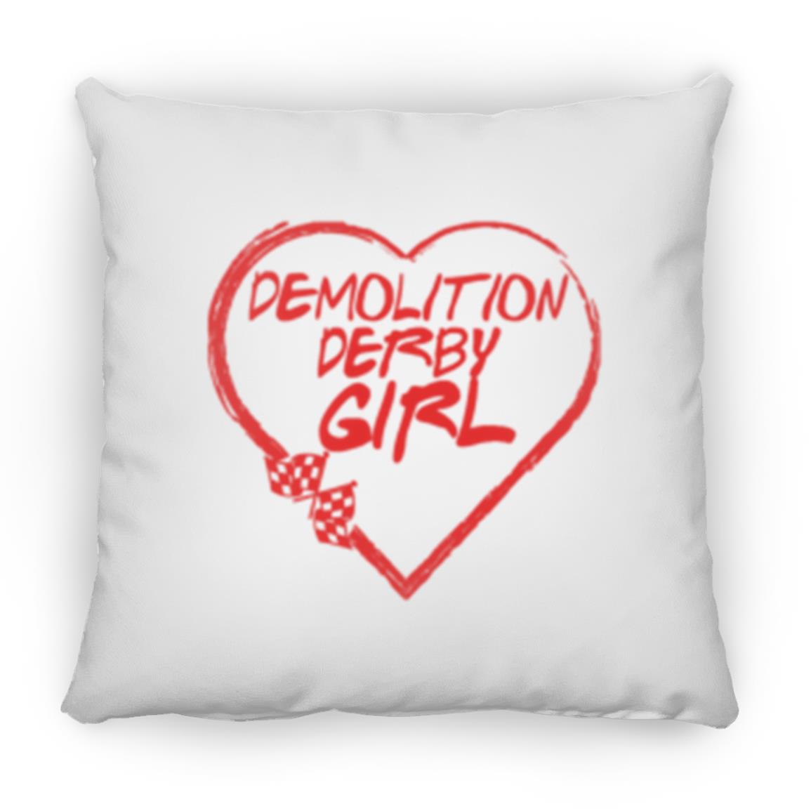 Demolition Derby Girl Heart Small Square Pillow