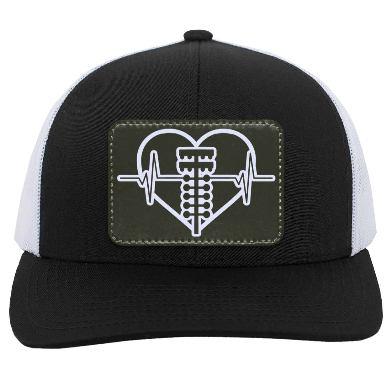 Drag Racing Heartbeat Trucker Patched Snap Back V1