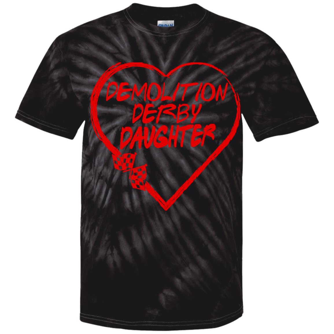 Demolition Derby Daughter Heart Youth Tie Dye T-Shirt