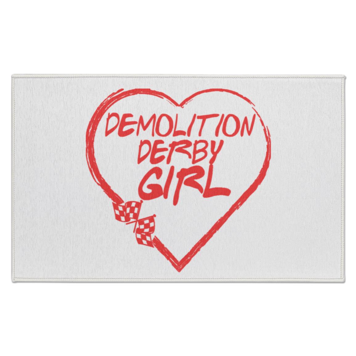 Demolition Derby Girl Heart Indoor Doormat