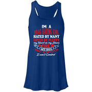 I'm A Drag Racing Girl Hated By Many Loved By Plenty Flowy Racerback Tank