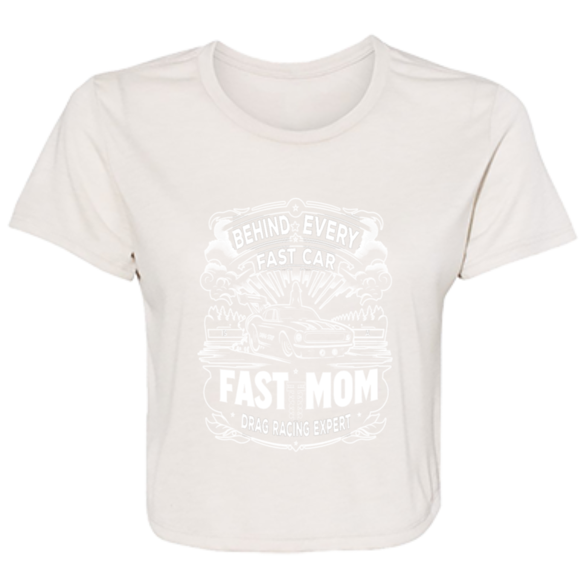 Behind Every Fast Car is a Fast Mom Drag Racing Expert Crop Tops