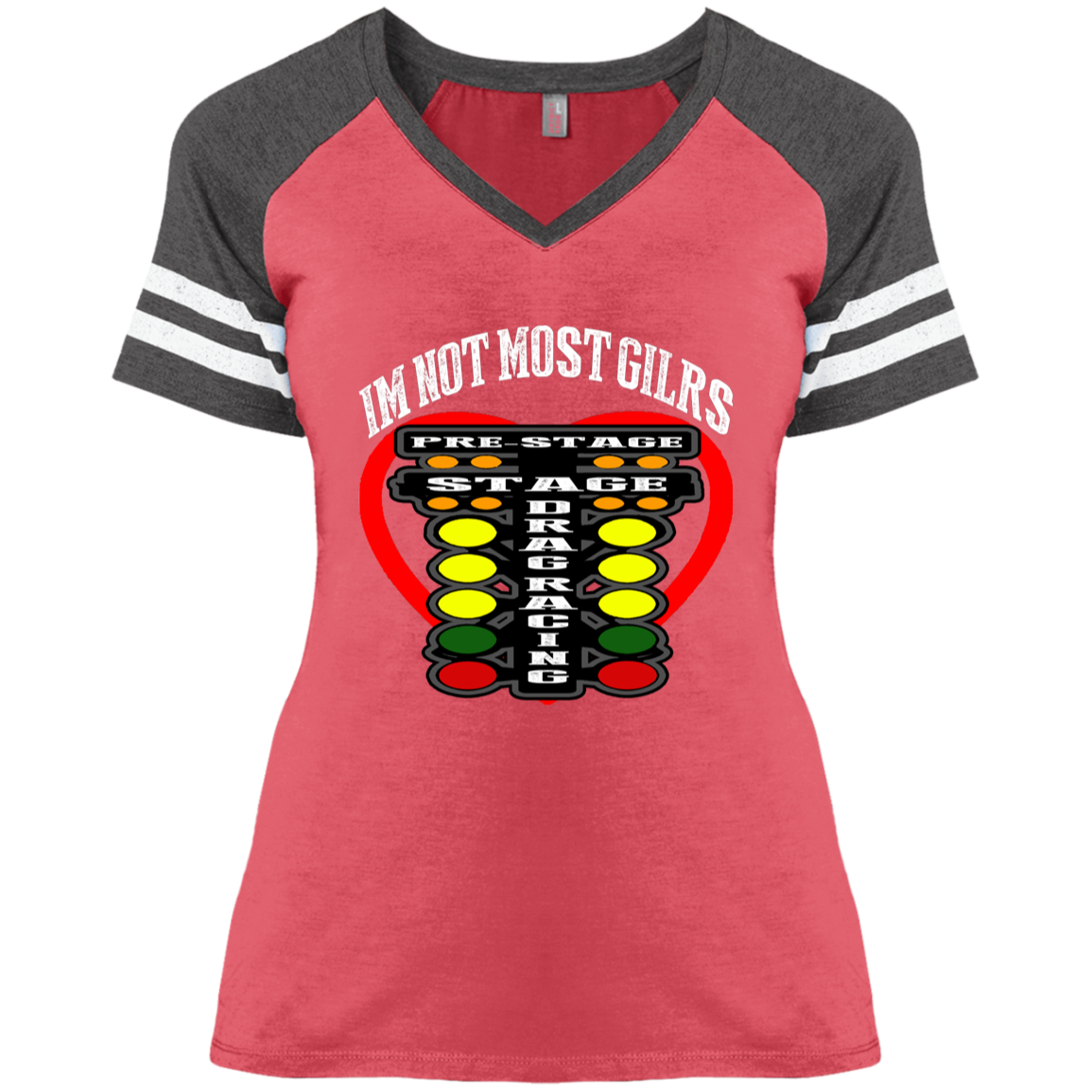 I'm Not Most Girls Drag Racing Ladies' Game V-Neck T-Shirt