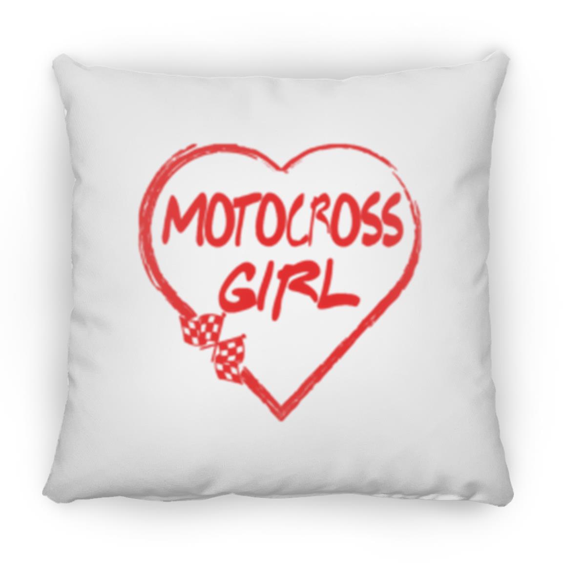 Motocross Girl Heart Small Square Pillow