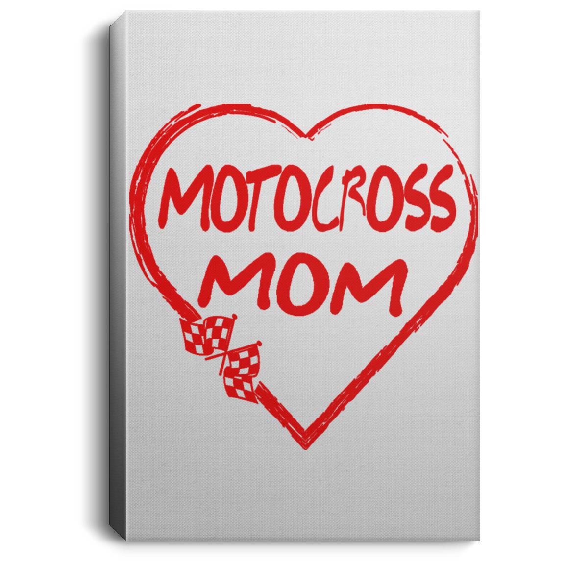 Motocross Mom Heart Portrait Canvas .75in Frame