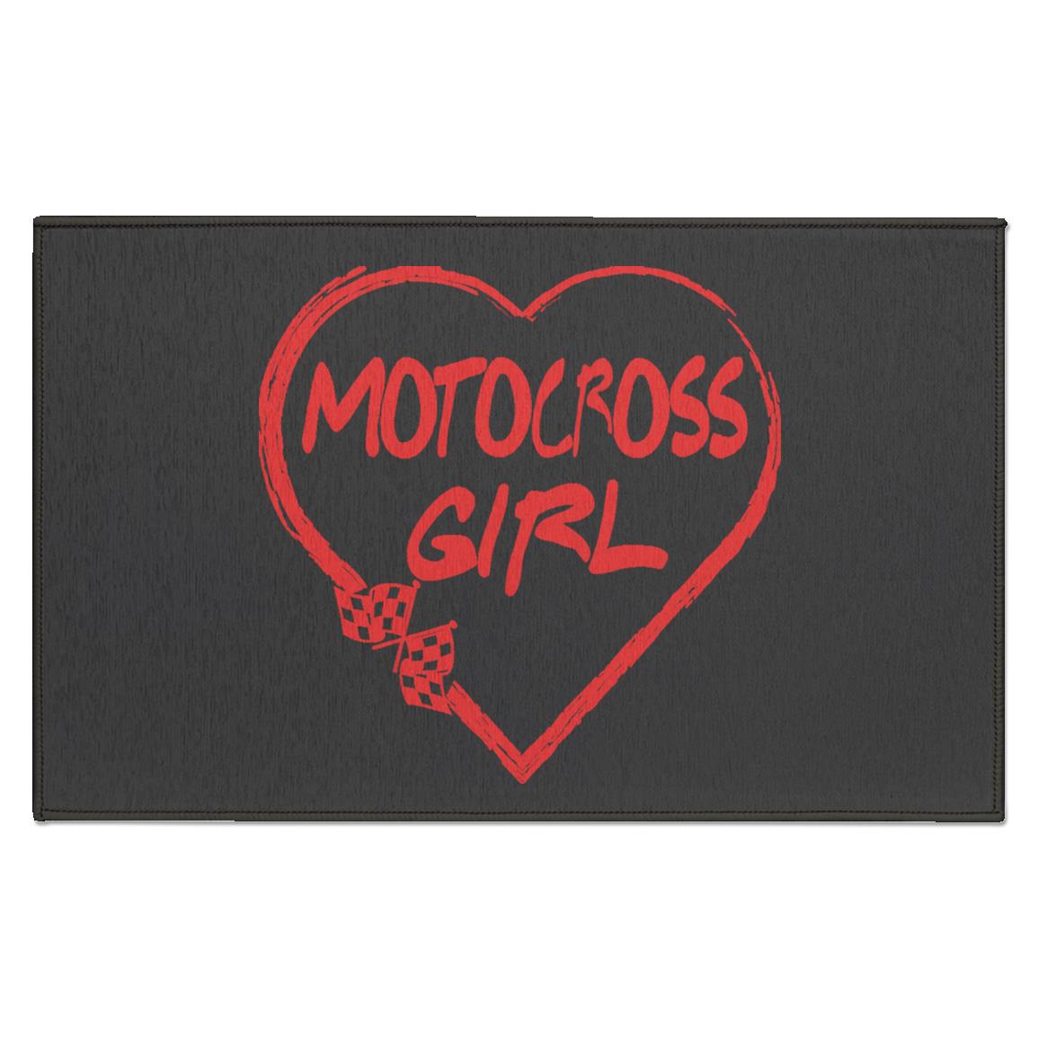 Motocross Girl Heart Indoor Doormat