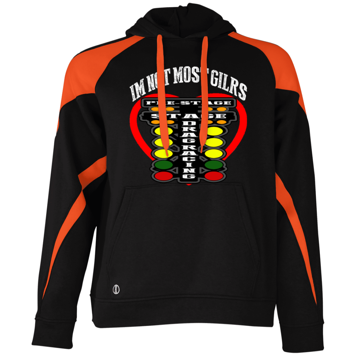 I'm Not Most Girls Drag Racing Athletic Colorblock Fleece Hoodie