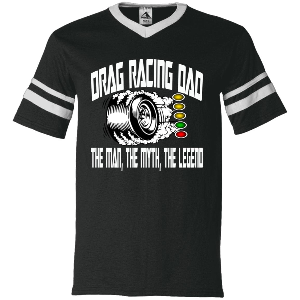 Drag Racing Dad V-Neck Sleeve Stripe Jersey